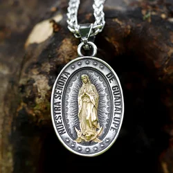ew Men Stainless Steel virgin mary Pendant Necklaces Fashion Jewelry Creativity Chains for Gifts religious free shipping