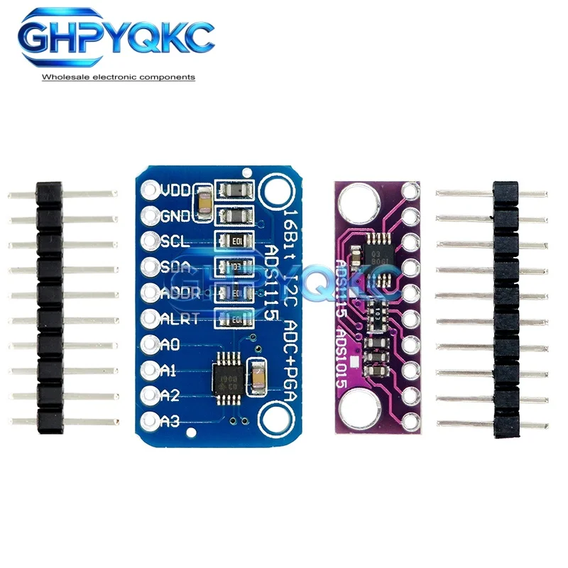 GHPYQKC ADS1115 16 Bit I2C Module Precision ADC 4 Channel Development Board Pro Gain Amplifier 2.0V to 5.5V for Arduino RP
