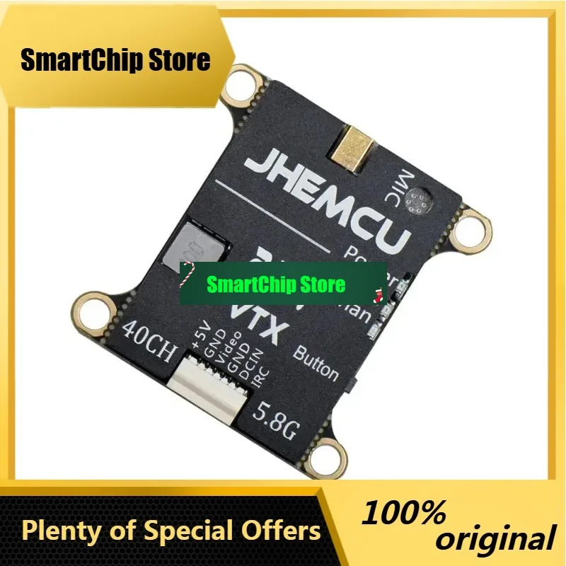 SmCp1pcs For JHEMCU 2.5W VTX 5.8G 40CH Adjustable Transmitter Built-in Microphone Heat Sink 2-6S 30X30 For Airplane FPV Long Ran