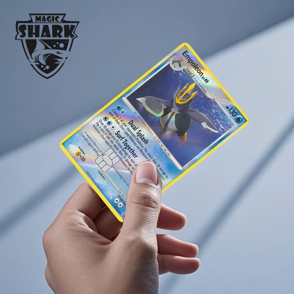 Machamp Milotic Treecko Celebi Jirachi Unbreon Glaceon Dragonite المجسم الليزر ملصق فيلم الجلد لبطاقة الخصم الائتماني