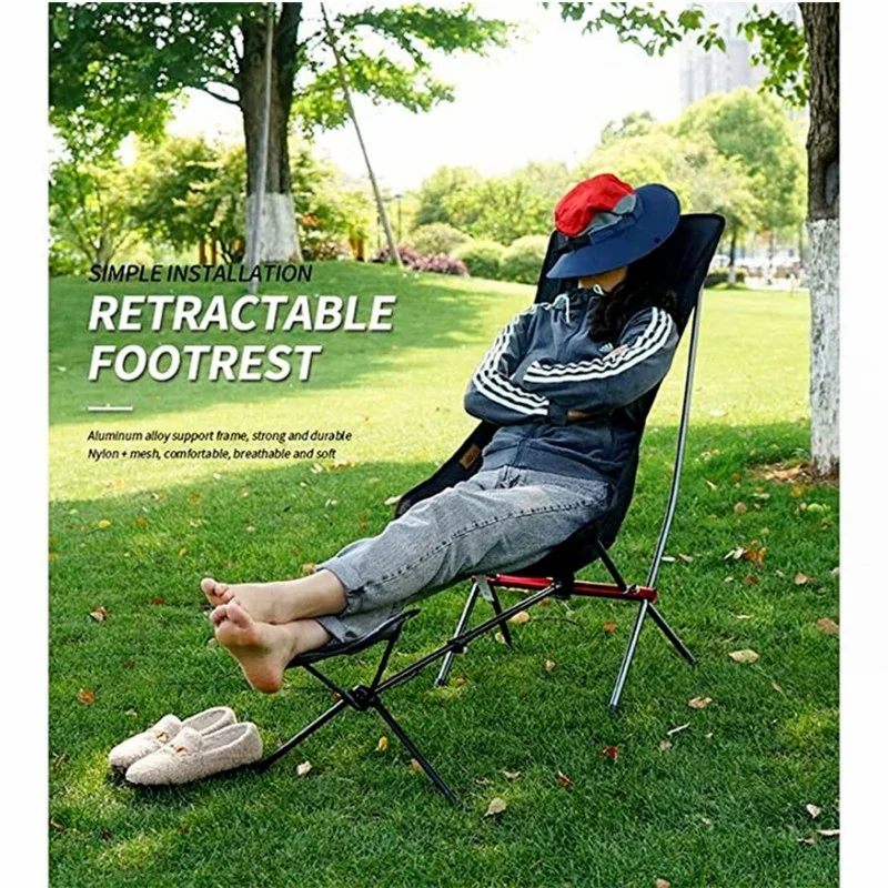 Outdoor Portable Folding Retractable Footrest Camping Chair Kit for Folding Reclining Swing Chair Moon Chair Beach Chair