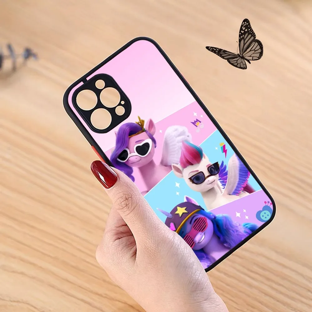 My Little P-PonyS Phone Case Black for iPhone 13ProMax 15 12 11 14 Pro Max Mini 8 7 Plus SE2020 XS Max X XR Matte Cover