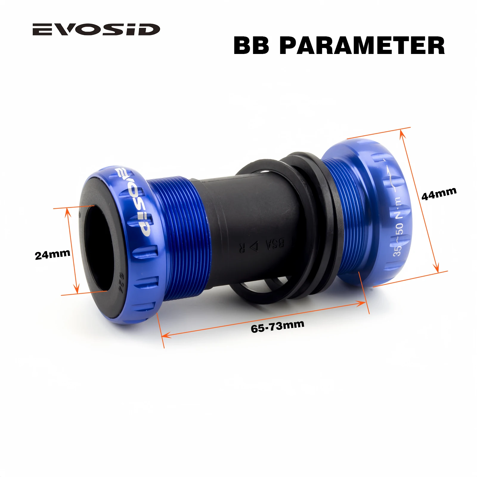 EVOSID BSA BB Bottom Bracket 24MM MTB Bike Bottom Bracket 68-73MM Ultralight Aluminum Alloy CNC Road Bicycle Central Movement BB