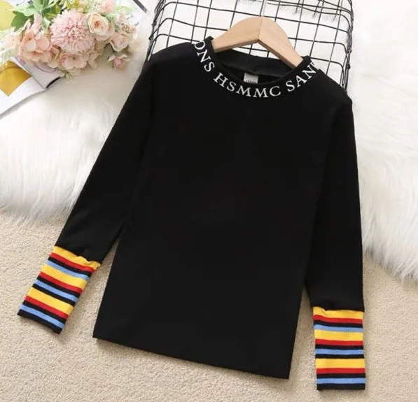 Kids Baby girls Clothes Sweaters Knitted Pullover plus velvet Long Sleeve teens Tops Toddle rainbow 3 4 5 6 7 8 9 10 11 12 years