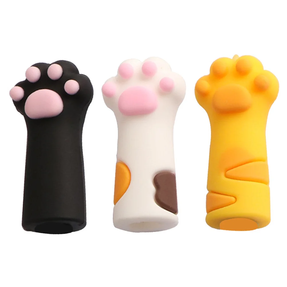 

3 Pcs Metal Cat Paw Protector Child Mini Tongs Cut-proof Finger Pvc Soft Glue Silicone Scissors