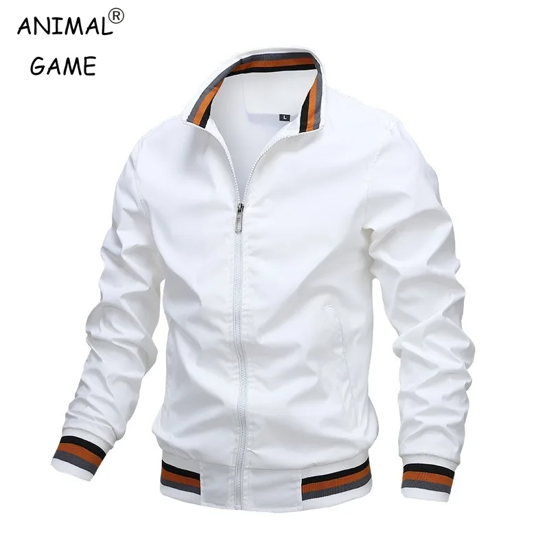 

Autumn and Winter Men's Stand Collar Casual Zipper Jacket Outdoor Sports Coat Windbreaker for Men Waterproof Bomber