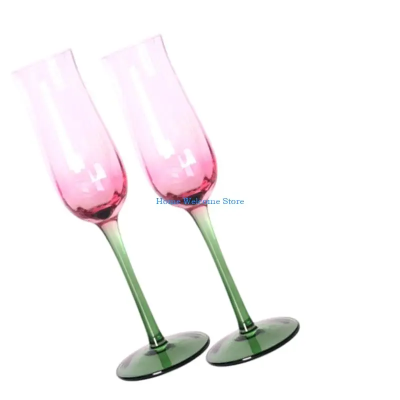 F68E Contemporary Gradient Red Goblet Elegant Beverages Drinkware Champagne Cup