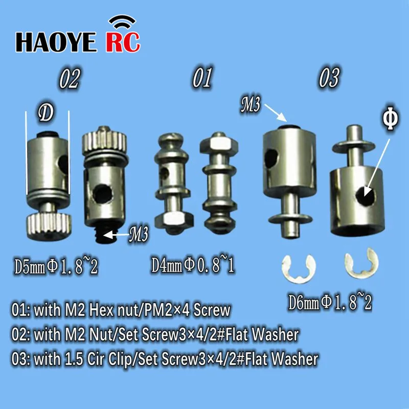 Haoye 10PCS Pushrod Connectors Linkage Stopper Metal Quick Adjuster Positioner Servo Connector for DIY RC Accessories