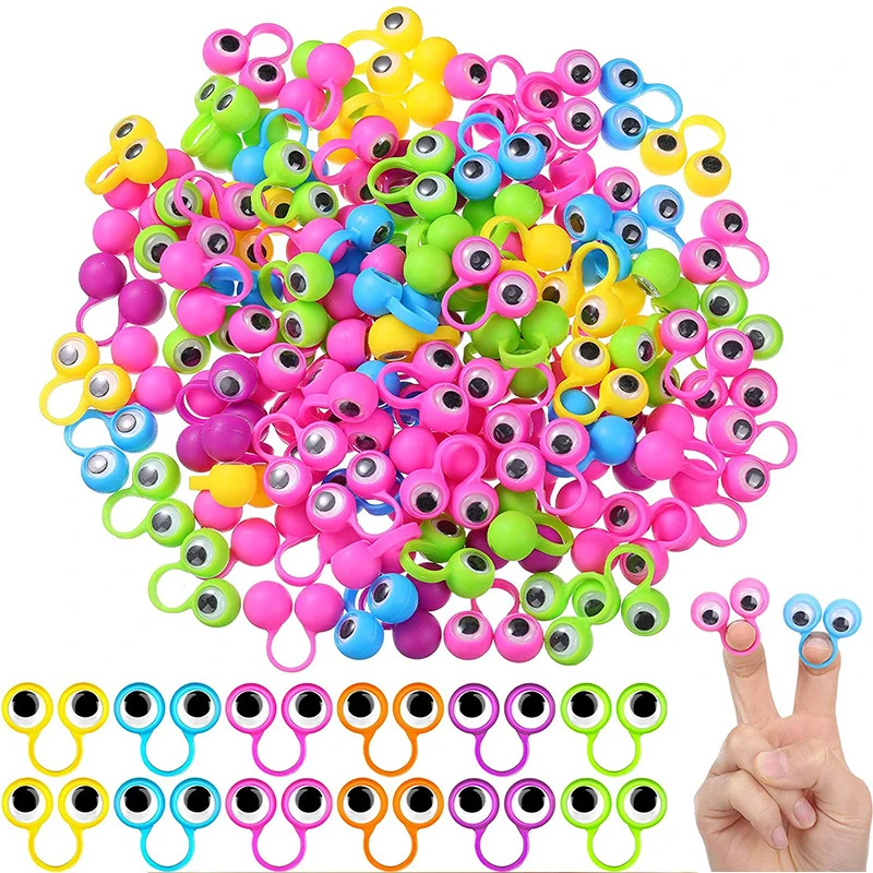 10/20pcs Finger Puppets Rings Puppets Wiggly Eyeball Toy for Kids Birthday Party Favors Classroom Prizes Christmas Gift Pinata