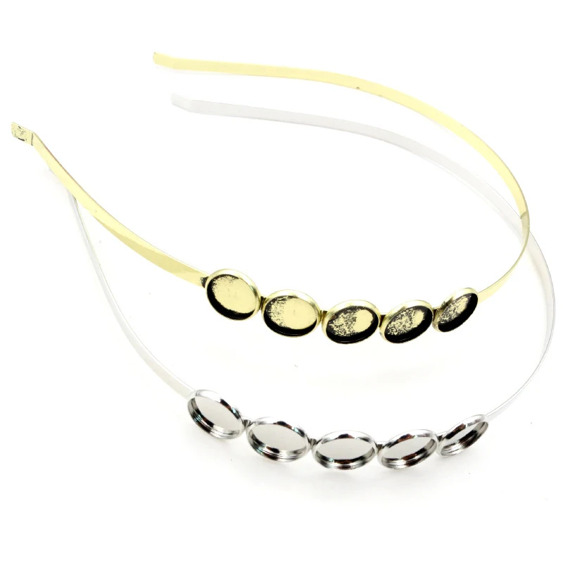 

3pcs/lot 12mm with 5-Cameo Blank Base Hair Band Rhodium Bronze Hair Band DIY Jewelry Making Supplies Findings