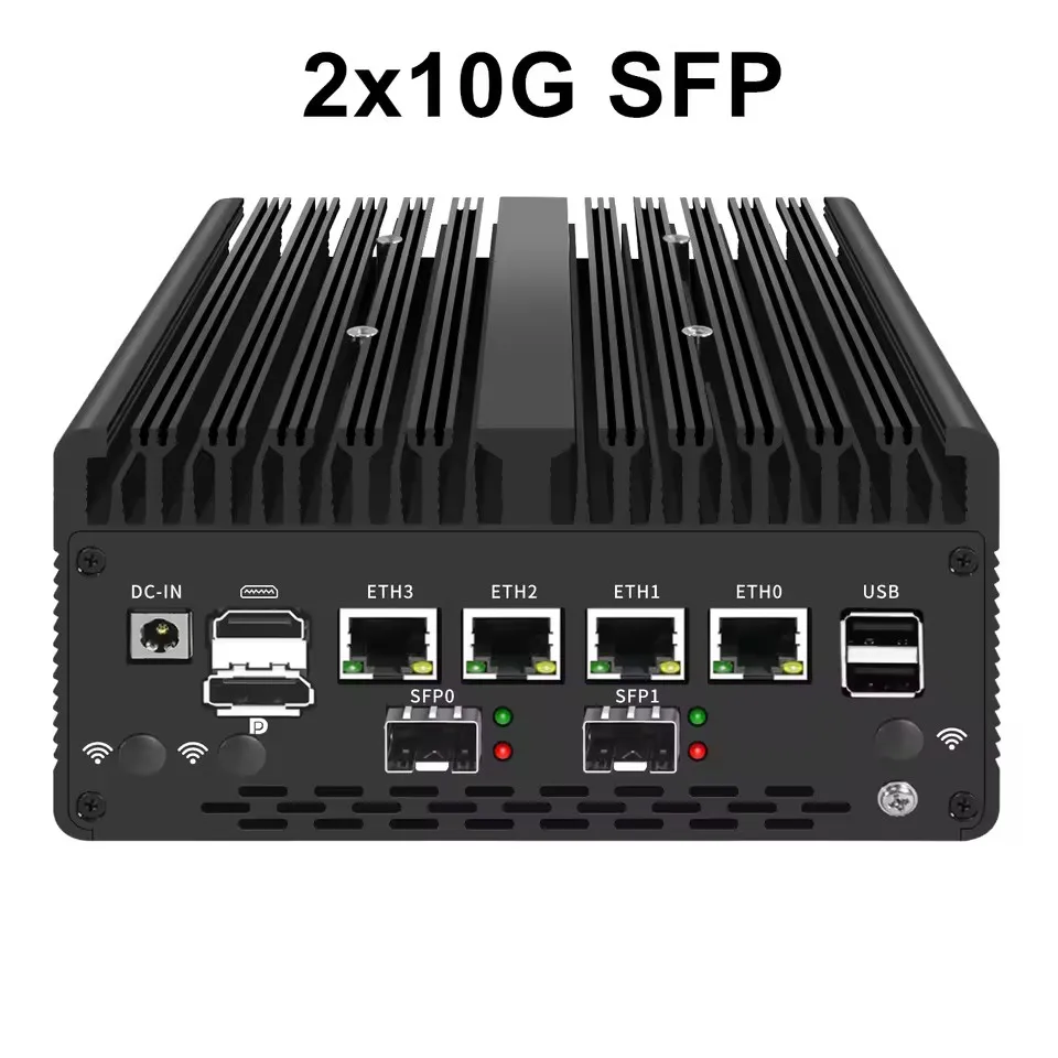 Topton جديد إنتل i7 13620H 8505 جدار الحماية كمبيوتر صغير 4*/2*10G SFP + 4xi226-V 2.5G 2 * DDR5 NVMe الكمبيوتر الصناعي خادم المنزل Proxmox