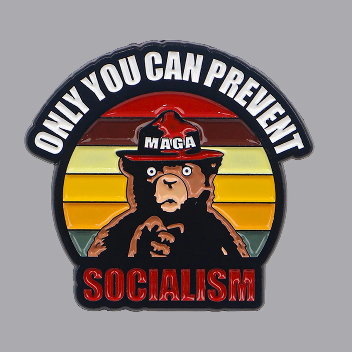 Only You Can Prevent Socialism Enamel Pin Bear Quotes Brooch Pines Lapel Pins Badge Clothing Accessories Animal Jewelry Gifts