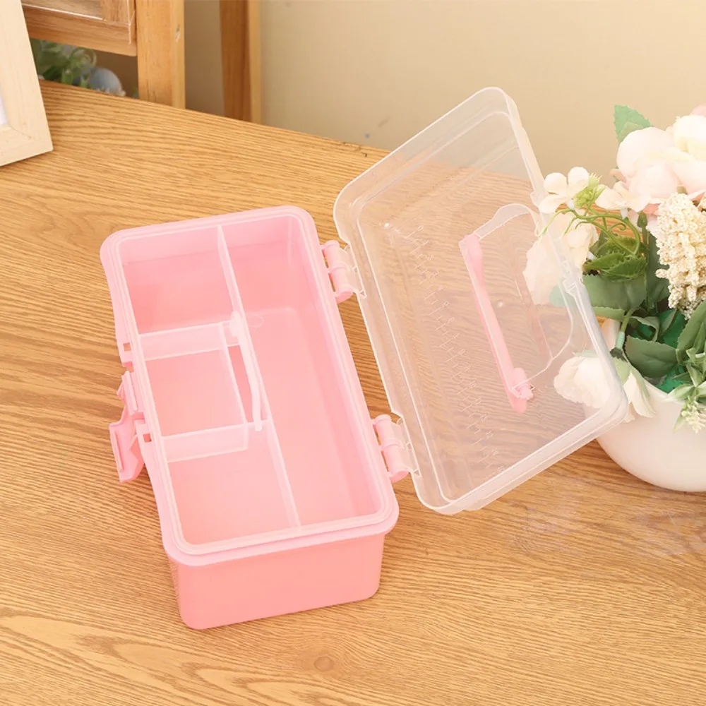 2/3 Layers Foldable Large Capacity Storage Box Multifunctional Plastic Portable Makeup Hairpin Organizer Nail Art Jewelry Box