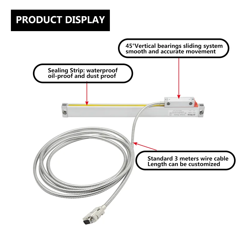 Linear Glass Scale 0.1um DC13 Model 50-1000mm High Precision Optical Grating Ruler Linear Encoder Sensor