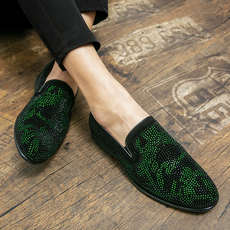 حذاء رجالي بدون كعب من جلد الغزال الصناعة الثقيلة اللون منعت الترتر وأشار أحذية من الجلد الشباب اليومية عارضة أحذية رجالية رسمية