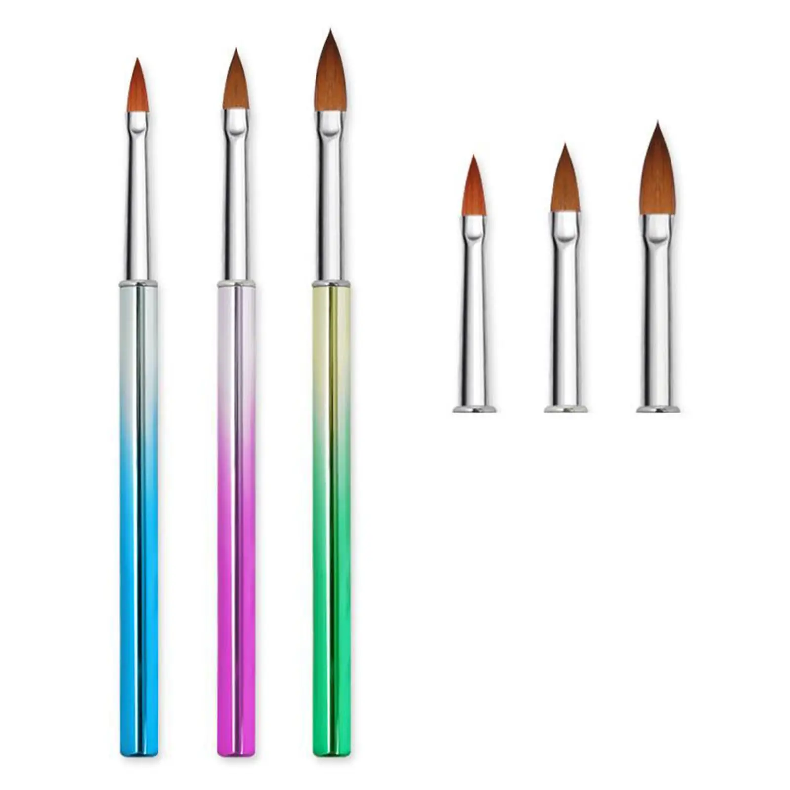 อุปกรณ์เสริมแปรงสร้างเล็บ 3 ชิ้น/ชุด เหมาะสำหรับร้านเสริมสวยและใช้ในบ้าน