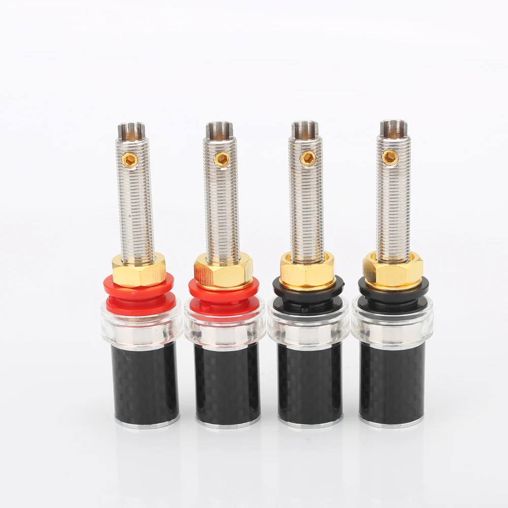 

Audiocrast High-End Carbon Fiber Rhodium Plated Speaker Terminal Binding post 4mm jack banana Plug Binding Post