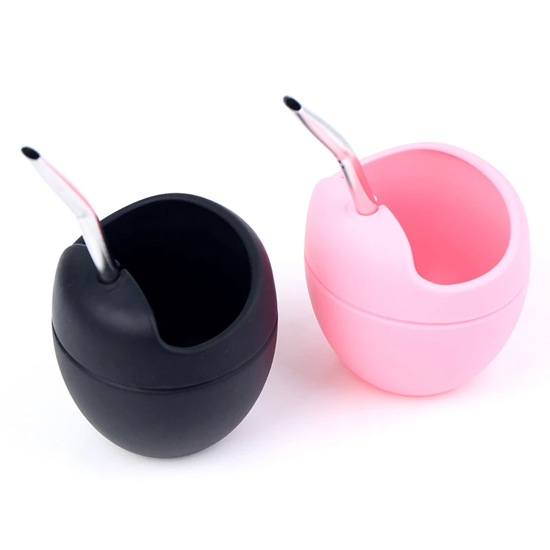 5oz Siliconen Yerba Mate Cup Kalebas Met Bombilla Stro Bpa Gratis 5oz Silicone Bombillas Yerba Mate Cup Set view 2