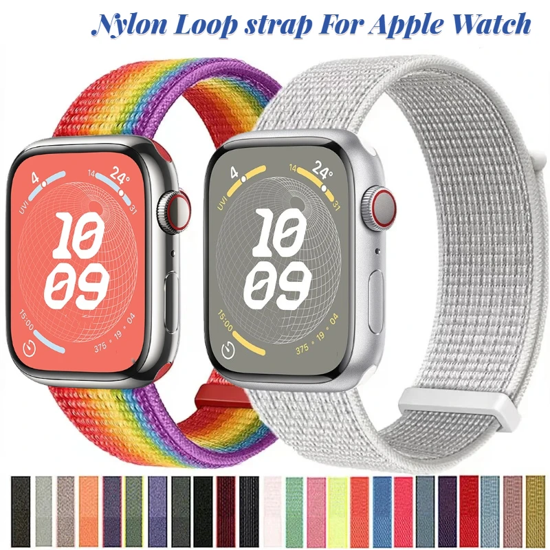 

Nylon Loop Strap For Apple Watch Ultra/2 49mm 10 42mm 46mm bracelet band iWatch 9 8 7 6 5 4 3 SE 45mm 41mm 44mm 42mm 40mm 38mm