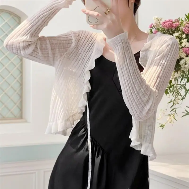 

Летняя летняя кардигана Женщины с длинным рукавом.