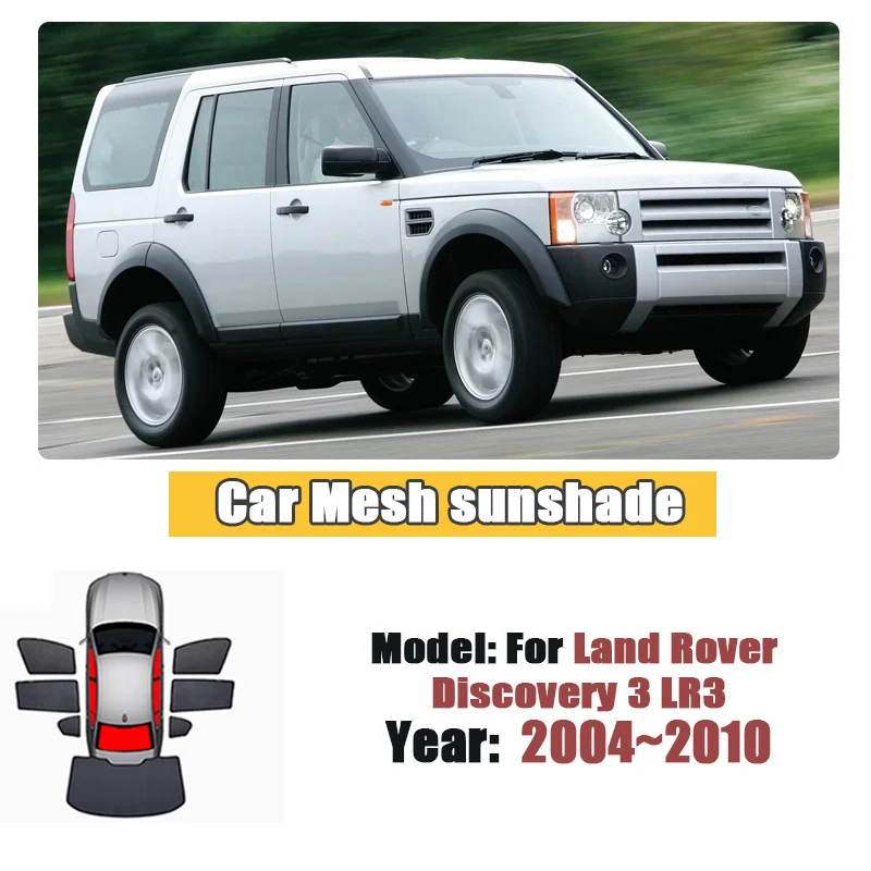 Car Sunshade For Land Rover Discovery 3 LR3 2004-2010 2005 Curtain Mesh Blocks UV Rays Windshield Frame Curtain Auto Accessories