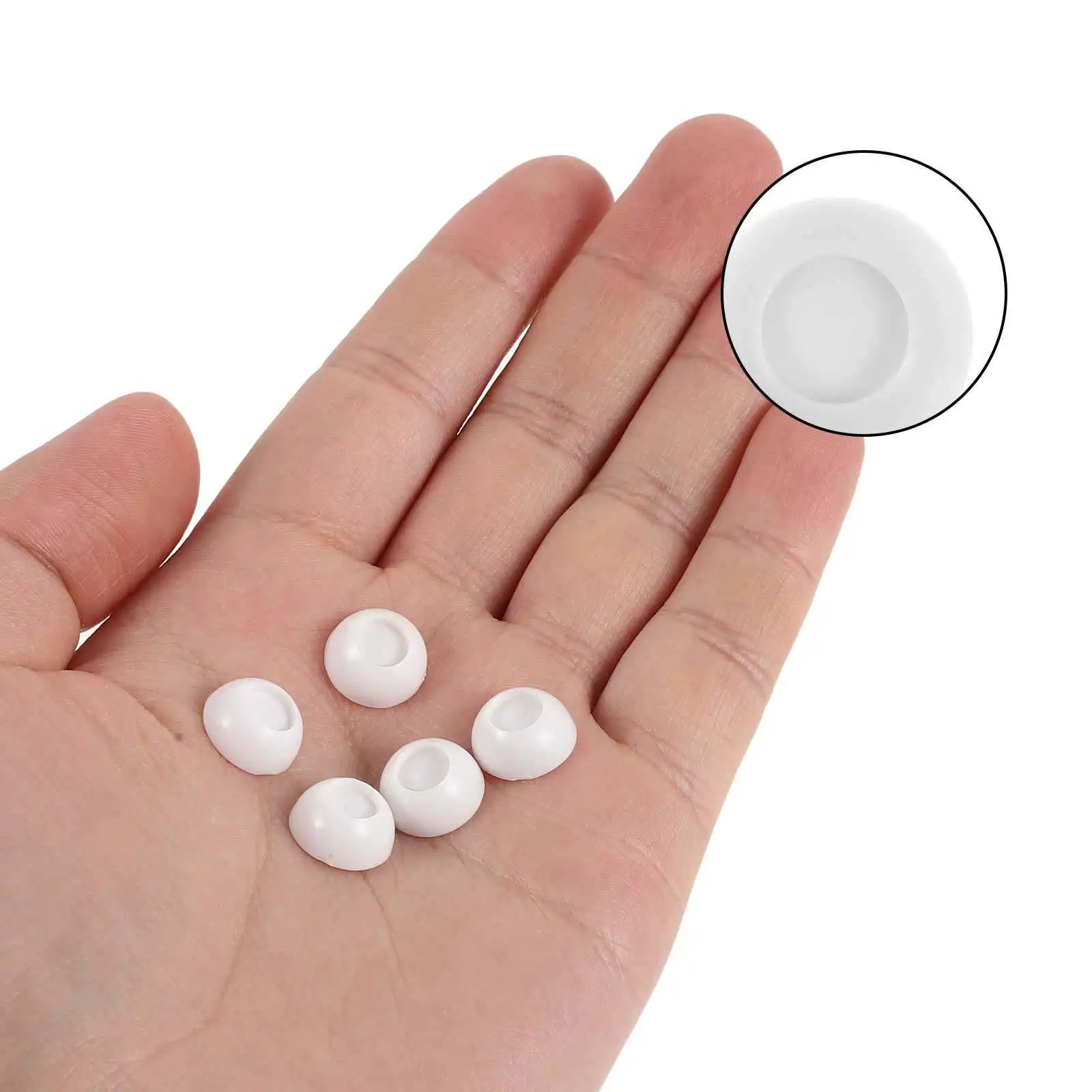50Pcs 12Mm Od 6Mm Id Smooth Plastic Eye Blanks Unpainted White Base Bjd Accessories DIY Art Craft Supplies for Handmade Projects view 5