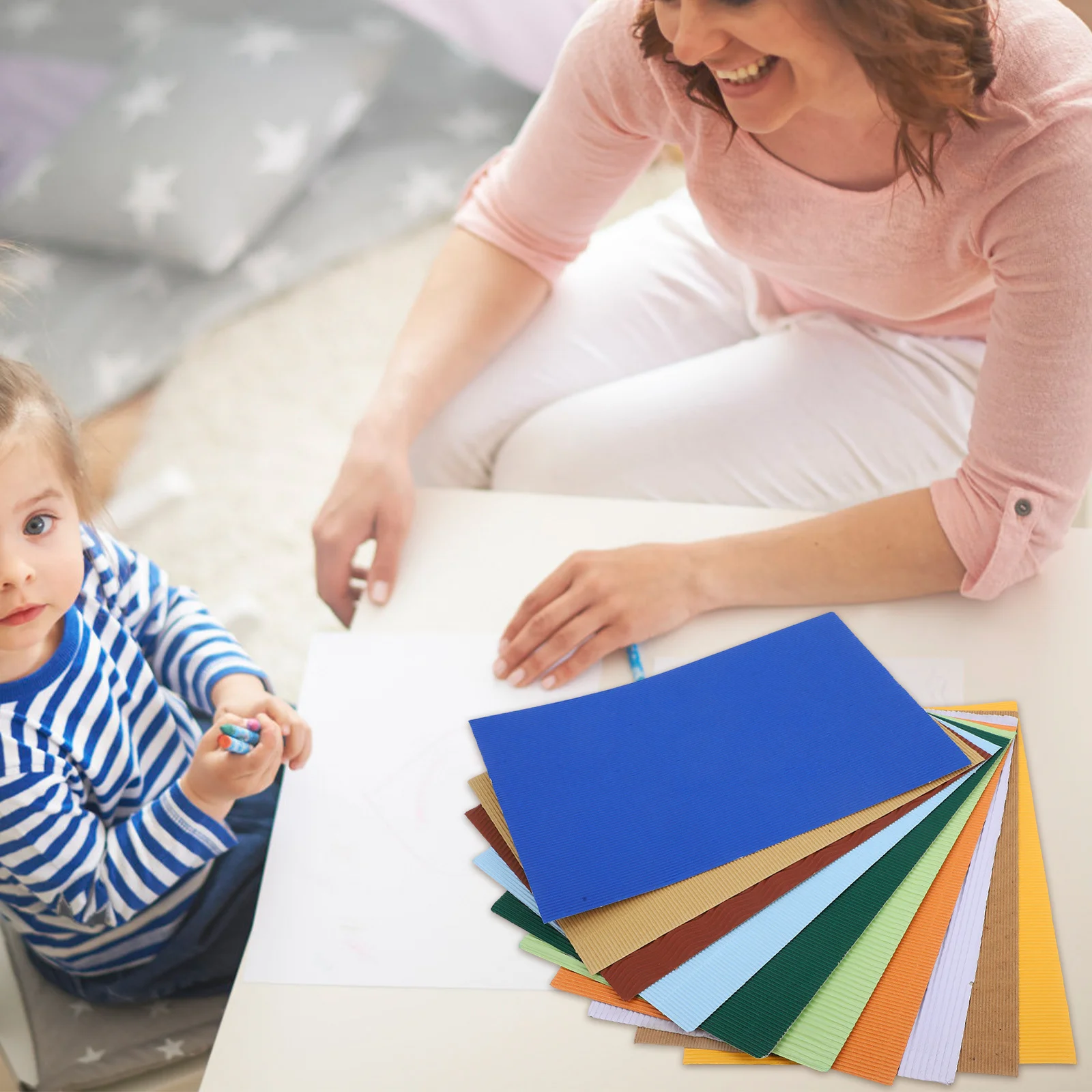 ورق من الورق المقوى المموج مقاس A4 بألوان مختلطة لصياغة اللوحة اليدوية وأوراق الورق المقوى المموج #5