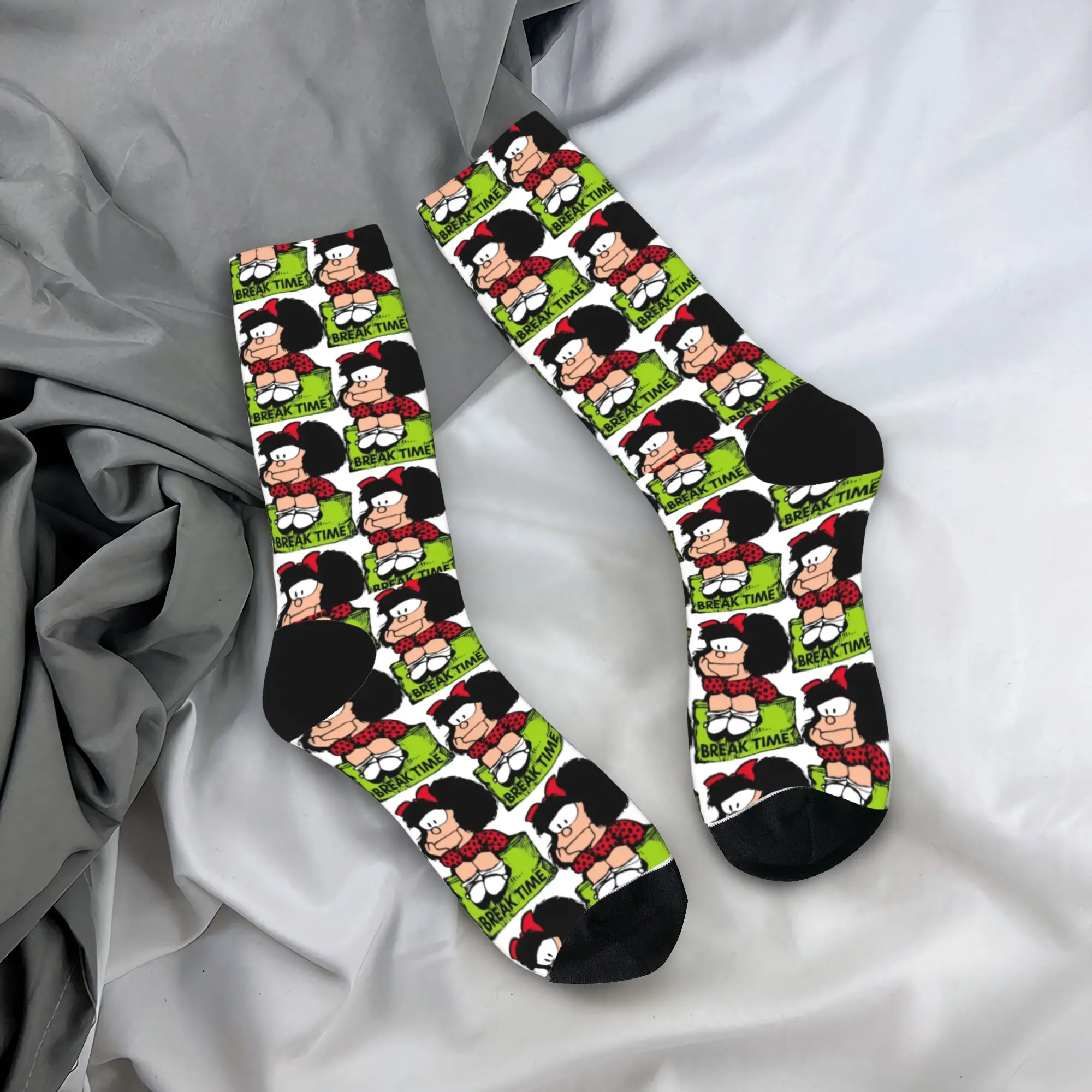 Mafaldas Break Time Sitting and Relaxing Position Socks Casual  Socks Harajuku Spring Summer Autumn Winter Middle Tube Socks