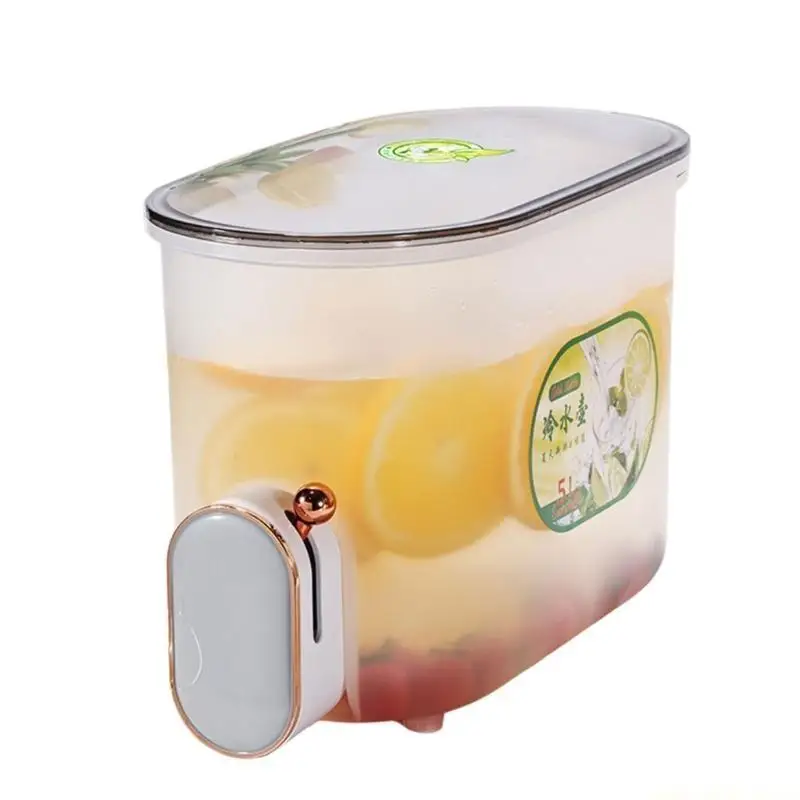 QX2E Beverage Liquid Drinks Container Fridges Drinks Dispensers with Tap & Lid Refrigerator Cold Beverage Dispensers Juice Jugs