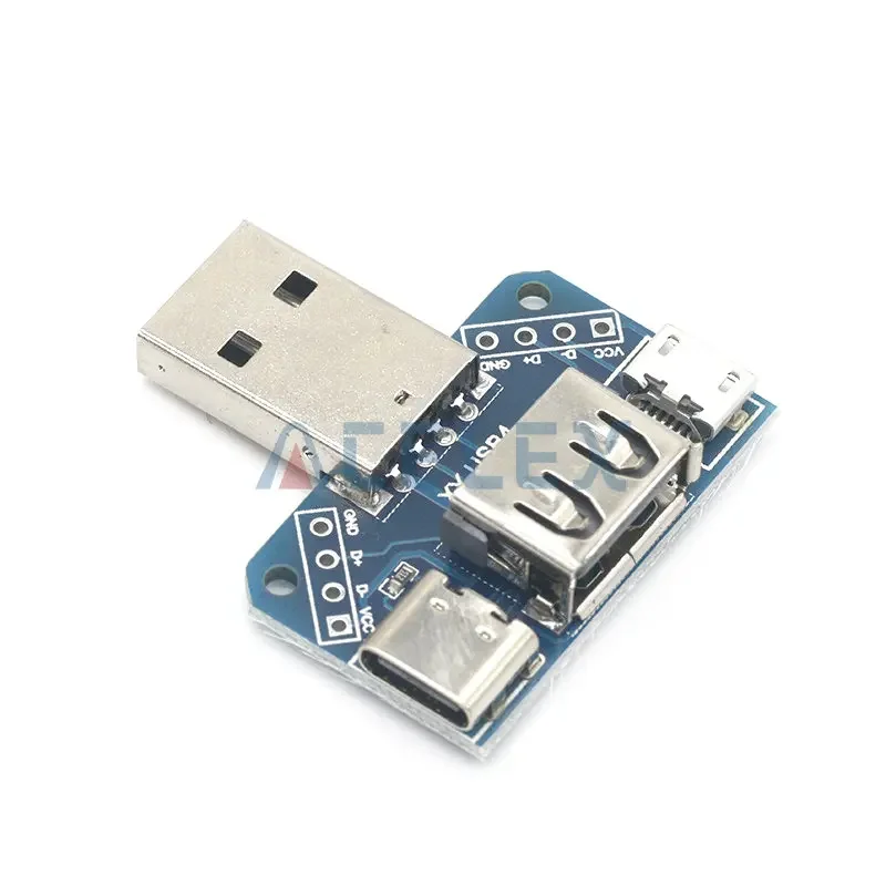 USB Head Switchboard Male USB Connector to Type-c Micro USB Female USB 2.54-4P transfer test board USB adapter plate XY-USB4