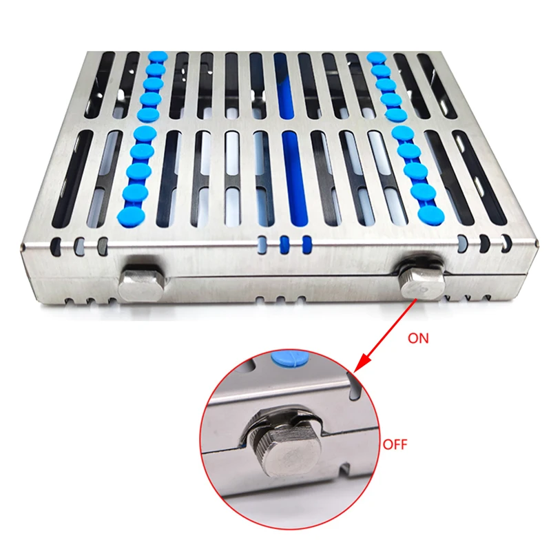 

Dental Sterilization Rack Surgical Autoclavable Sterilization Box Dental Cassette File Burs Disinfection Tray Dentist Tools