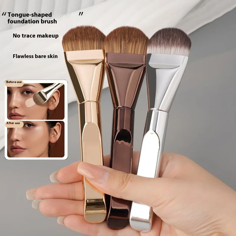 New Tongue Type Foundation Brush Ultra Thin Seamless Makeup Flat Head Brush Irregular Fan Beauty Tool Health Makeup Brushes