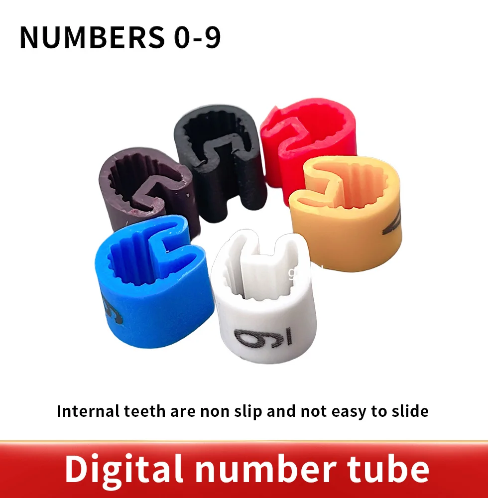 500PCS EC-0,EC-1,EC-2, EC-3 Size 6 sqmm Colored Cable Wire Marker 0 to 9 For Cable image 4