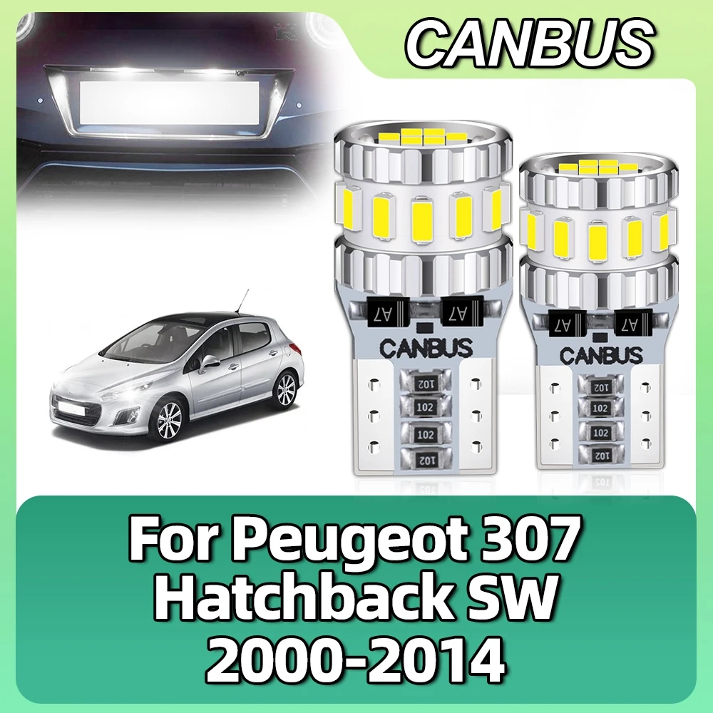 

T10 W5W 194 501 No Error Led Canbus Signal License Plate Lights For Peugeot 307 Hatchback SW 2000-2009 2010 2011 2012 2013 2014