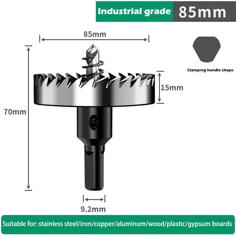

Hole Saw Set 12-100mm Hard Metal Drill Bits Heavy Duty Hole Opener Cutter for Metal Stainless Steel Iron Wood Plastic Cutting