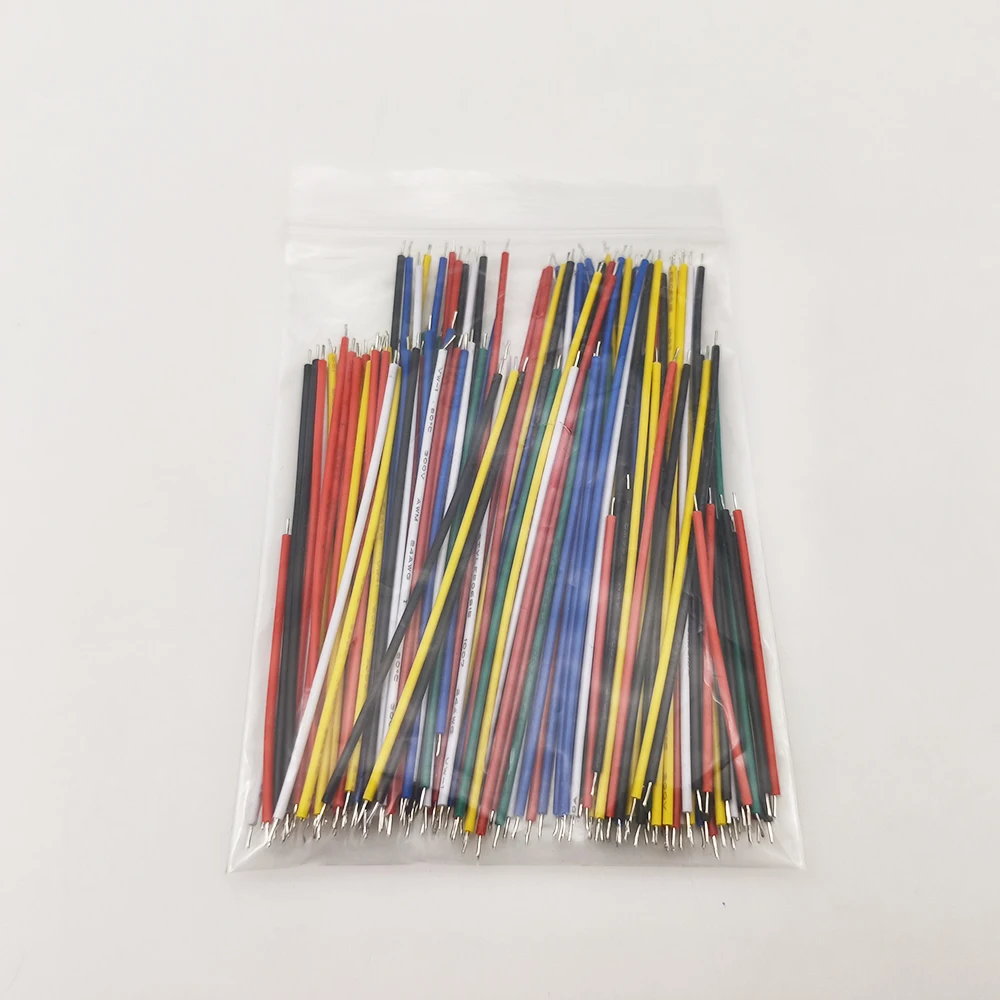 130Pcs/Bag 24AWG Breadboard Jumper Wire Cable Kit Tin-Plated PCB Solder Cable Flexible PVC Electronic Wire 5cm 8cm 10cm 6 Colors