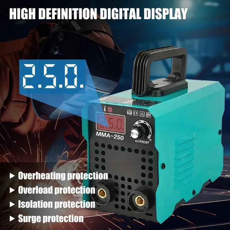 

【Best Choice】MMA-250A Portable Welding Machine IGBT Inverter Welder 220V Digital Industrial Display-Grade House Mini Electric We