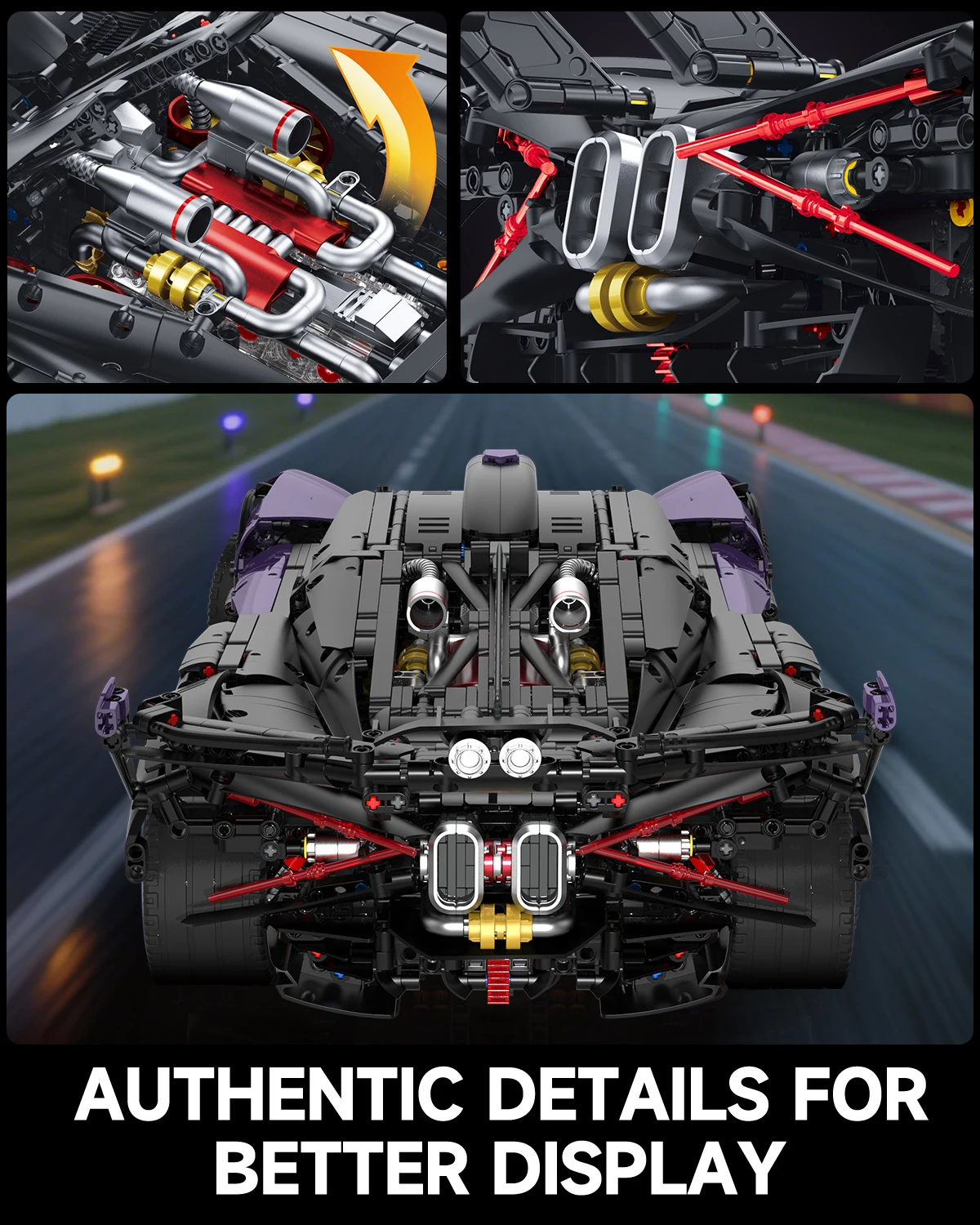 3332 قطعة التحكم عن بعد التقنية سيارة رياضية النار النيزك اللبنات الطوب تجميع نموذج لعب للبنين هدية عيد ميلاد مجموعة #4