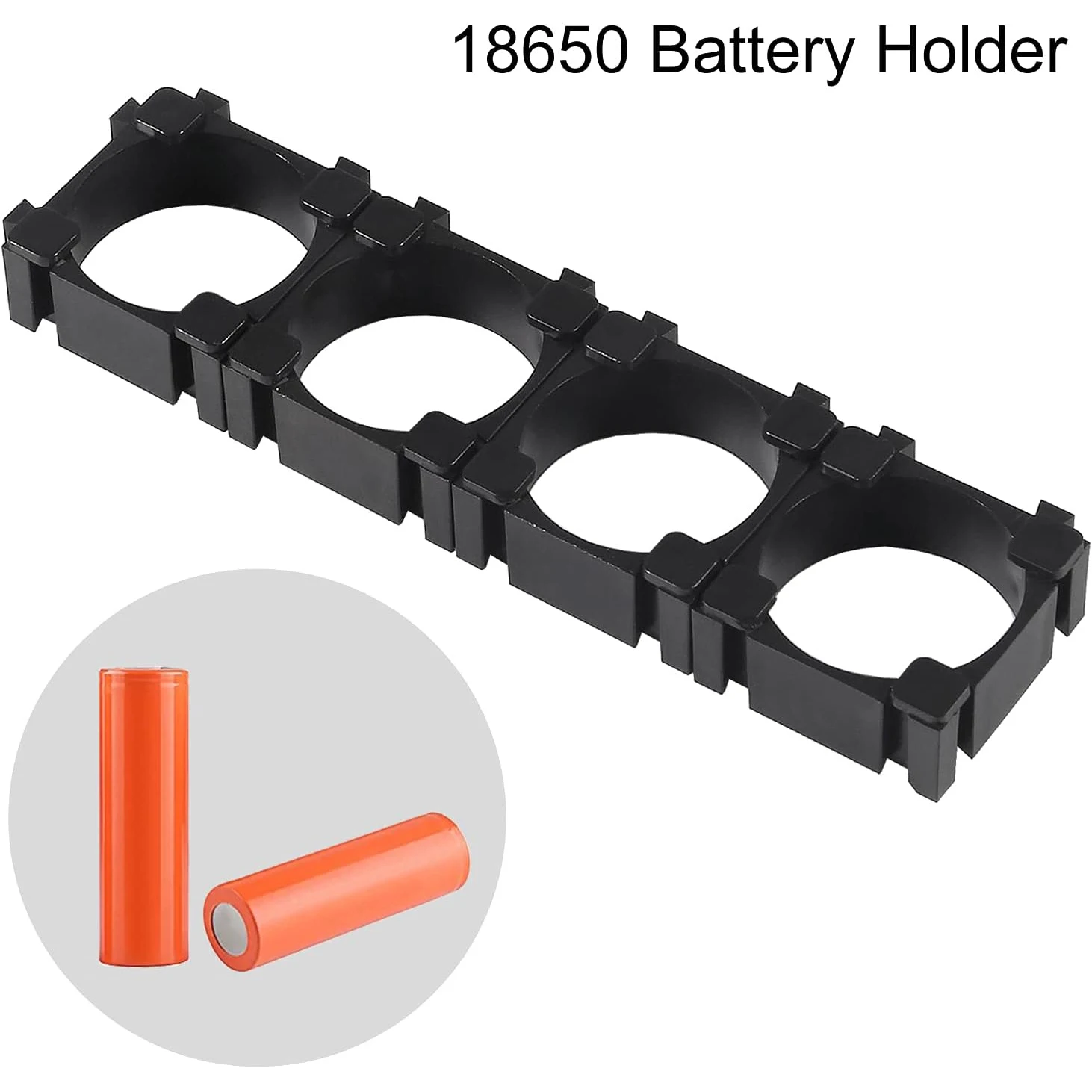 100Pcs 18650 Lithium Battery Holder, Plastic Battery Pack Bracket Cylindrical Cell Battery Stand Cell Spacer for DIY Fixed Batte