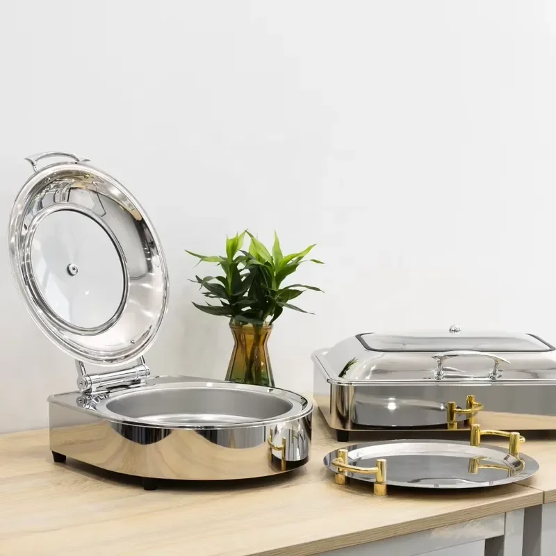 9L Electric Buffet Server Stainless Steel Food Warmer Hot Pot Heating Plate for Party Table Decoration Commercial Kitchen Use