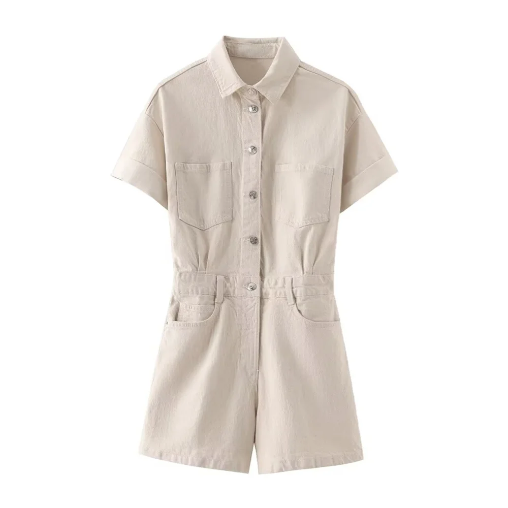 ZARF-mono vaquero corto adelgazante para mujer, con hebilla de bolsillo, decoración para primavera y verano, nueva ropa informal para mujer