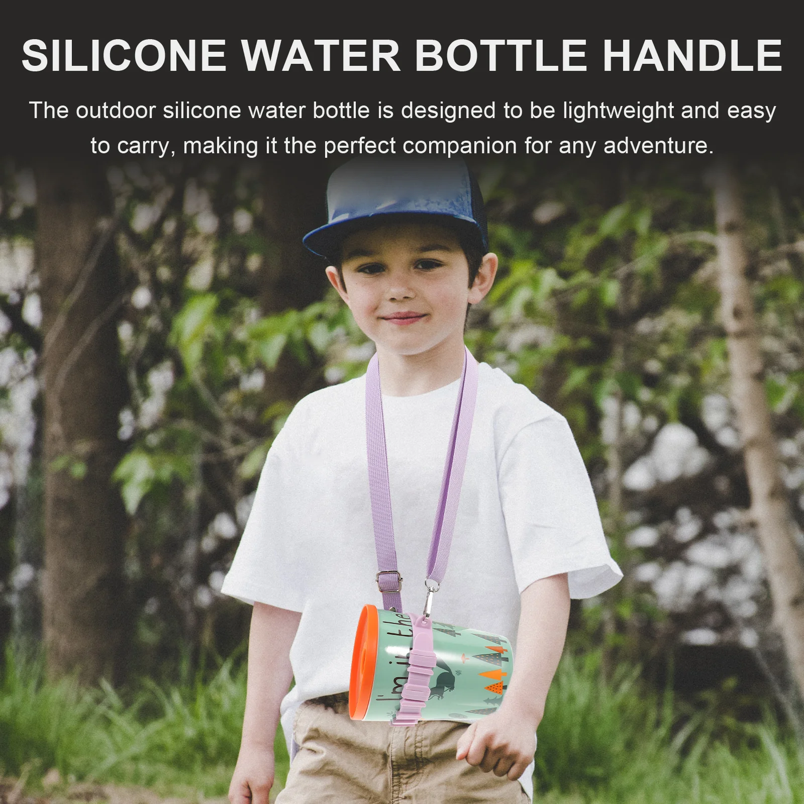 

Outdoor Water Bottle Holder with Strap Durable Safe Material Easy to Carry Adjustable Handle and Shoulder Strap for Hiking