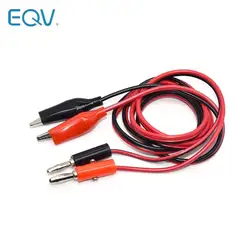 4MM Dual Alligator Clip to Banana Connector Oscilloscope Test Probe Cable 1M 3FT Red Black