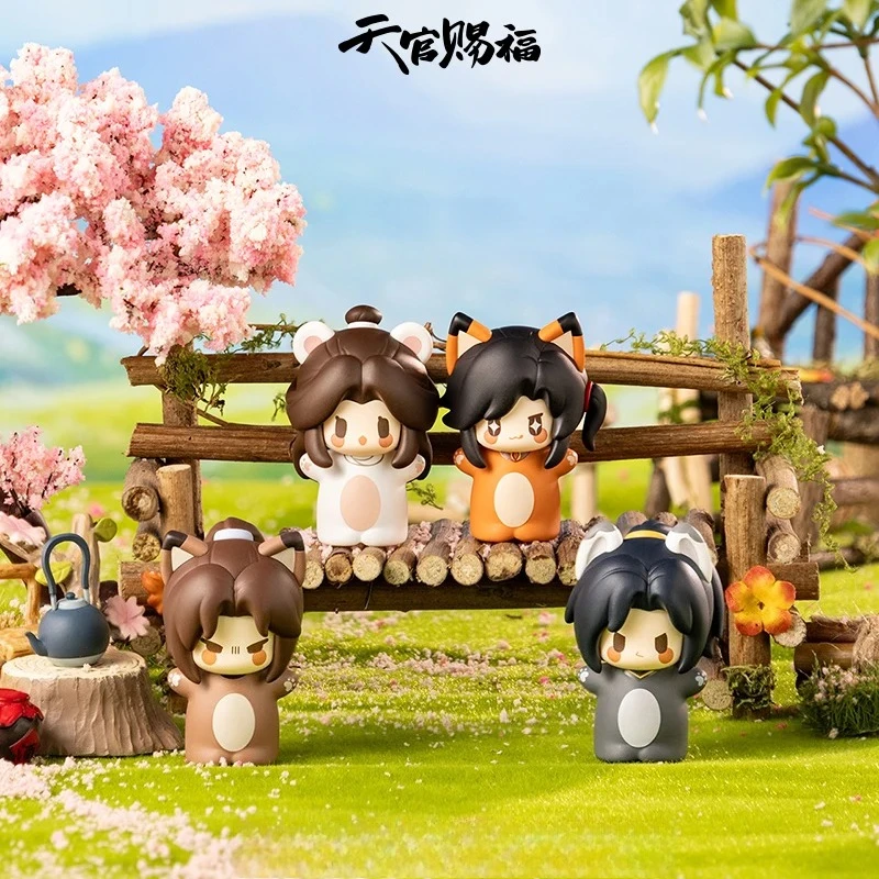 Genuine Heaven Official'S Blessing Tian Guan Ci Fu Anime Fingertip Cute Pet Series Blind Box  Hua Cheng Xie Lian Dolls Kids Gift
