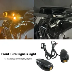 NEW FOR Harley Road Glide FLTRX/ FLTRU/ FLTRK 2015-2023 Motorcycle Accessories LED Front Turn Signals Daytime Running Amber