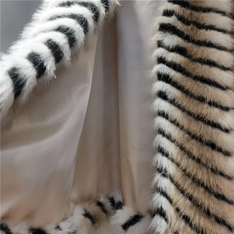 Clothland femmes rétro motif chevrons manteau de fourrure à manches longues col en V Chic Vintage épais hiver chaud veste Mujer CB253