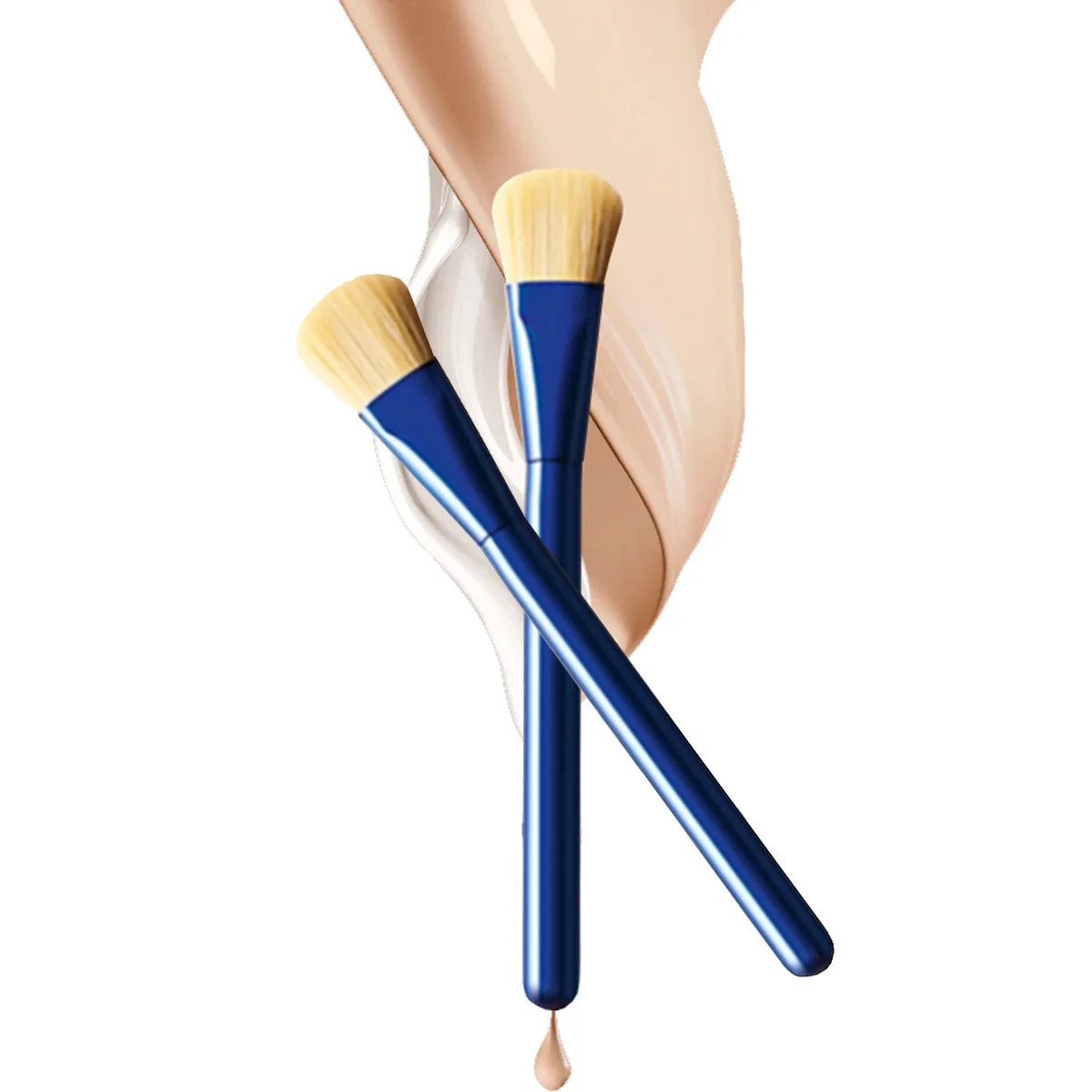 Master Foundation Brush, spurloser flüssiger Foundation-Pinsel mit flachem Kopf, bionische Mais-Seidenborsten, weiche Borsten, die das Gesicht nicht schadet