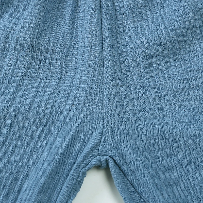 2024 Kinder Sommer coole Hosen feste Baumwolle Leinen Elastizität Kleidung für Jungen Mädchen 12m-8t koreanische Freizeit hose Teenager-Hose – Detail 5
