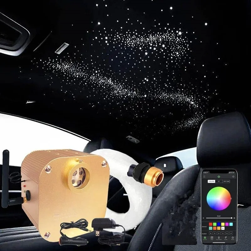 12V Application Control Vehicle Interior 0.75mm/1mm Flicker and Meteor Dynamic Fiber Star Roof Ambient Lighting