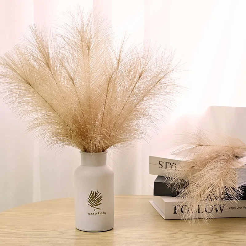 10PCS/lot Artificial Flowers Fluffy Pampas Grass Bouquet for Wedding Home Party Vase Decoration Boho Fake Plant Reed Flowers